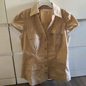 tan button up from New York & Company size xs!